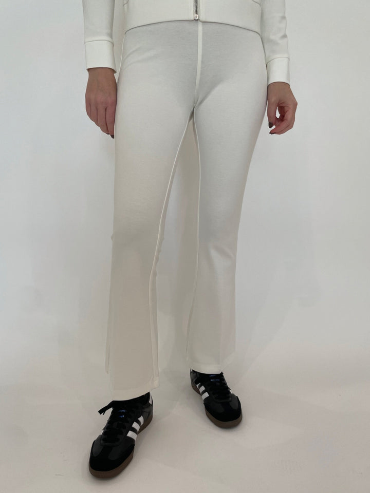 Peace of Cloth Ella Paramount Knit Pull-On Pants in Oyster available at Barbara Katz