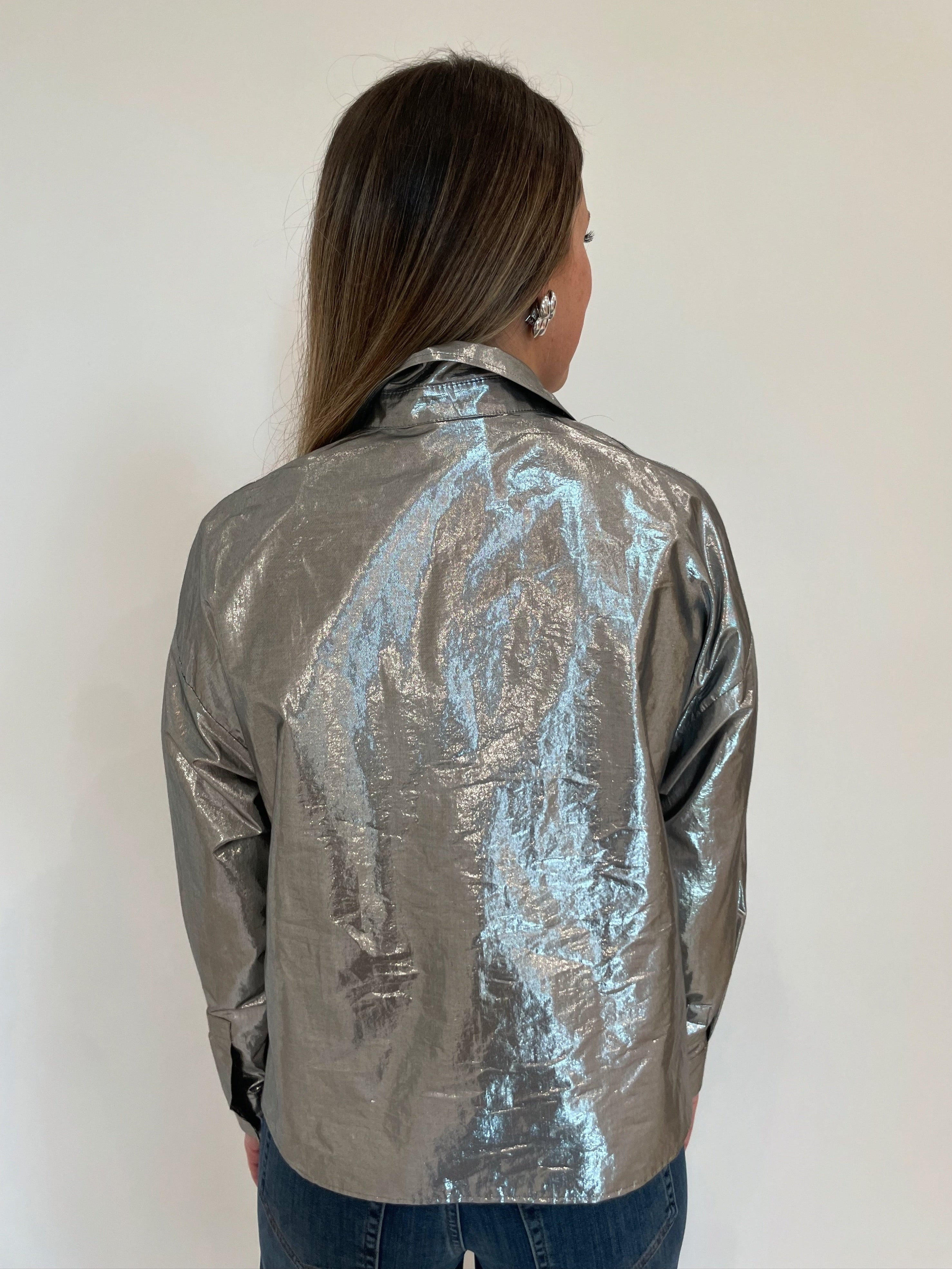 Max Mara Weekend Aldeno Shirt Jacket - Silver – Barbara Katz Max Mara Weekend Aldeno Shirt Jacket - Silver – Barbara Katz