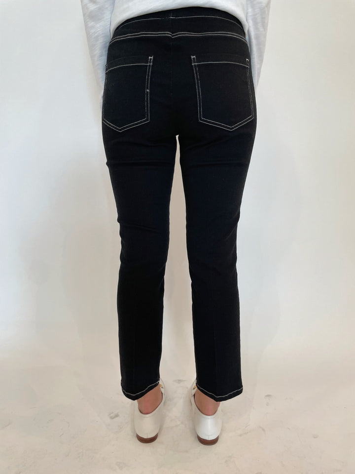 Peace of Cloth Joey Cropped Jeans in Black available at Barbara Katz