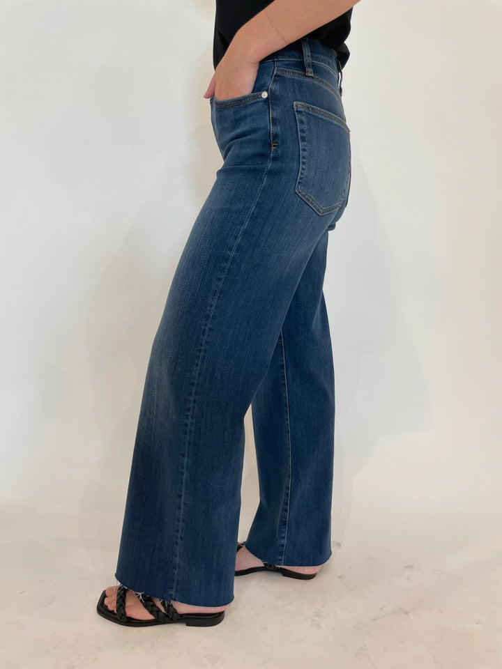 Frame Denim Le Slim Palazzo Raw After Jeans in Lupine available at Barbara Katz