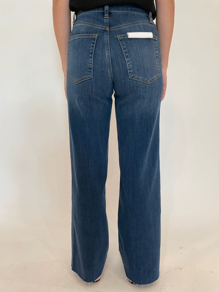 Frame Le Slim Palazzo Raw After Jeans in Lupine available at Barbara Katz