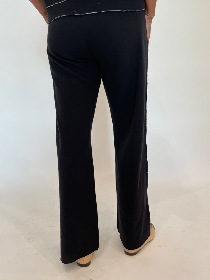 Goldie Stella Double-Faced Flare Pants in Black/Gray Heather available at Barbara Katz