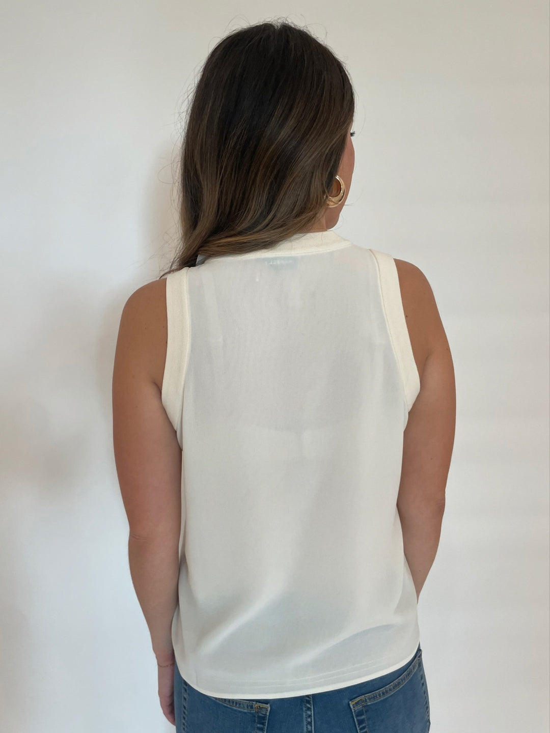 Marella Georgette Sorona Tank Top in White available at Barbara Katz