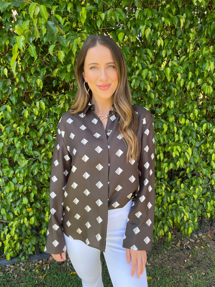 Zelig Blouse - Mud Geo