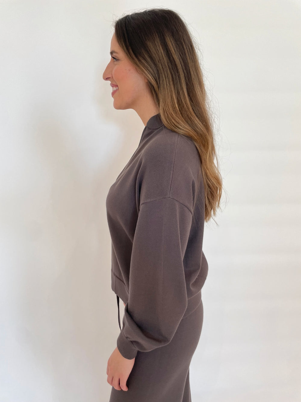 Max Mara MM Faiti Zip Long Sleeve Jacket in Mud available at Barbara Katz