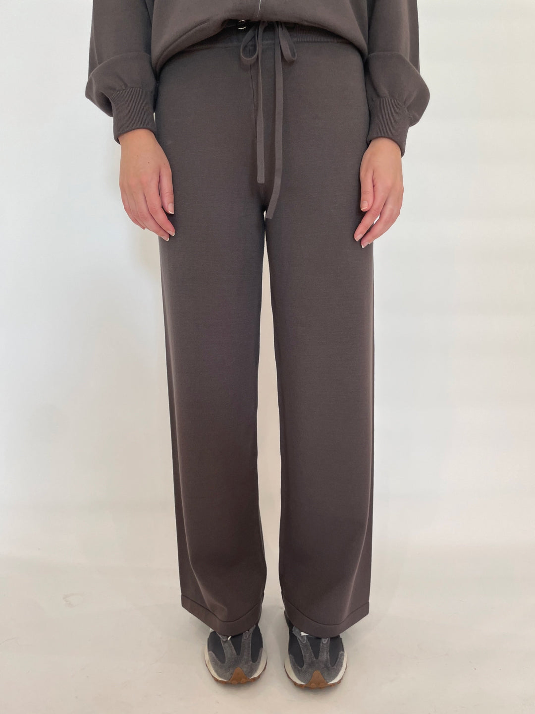 Max Mara MM Judy Knit Pants in Mud available at Barbara Katz