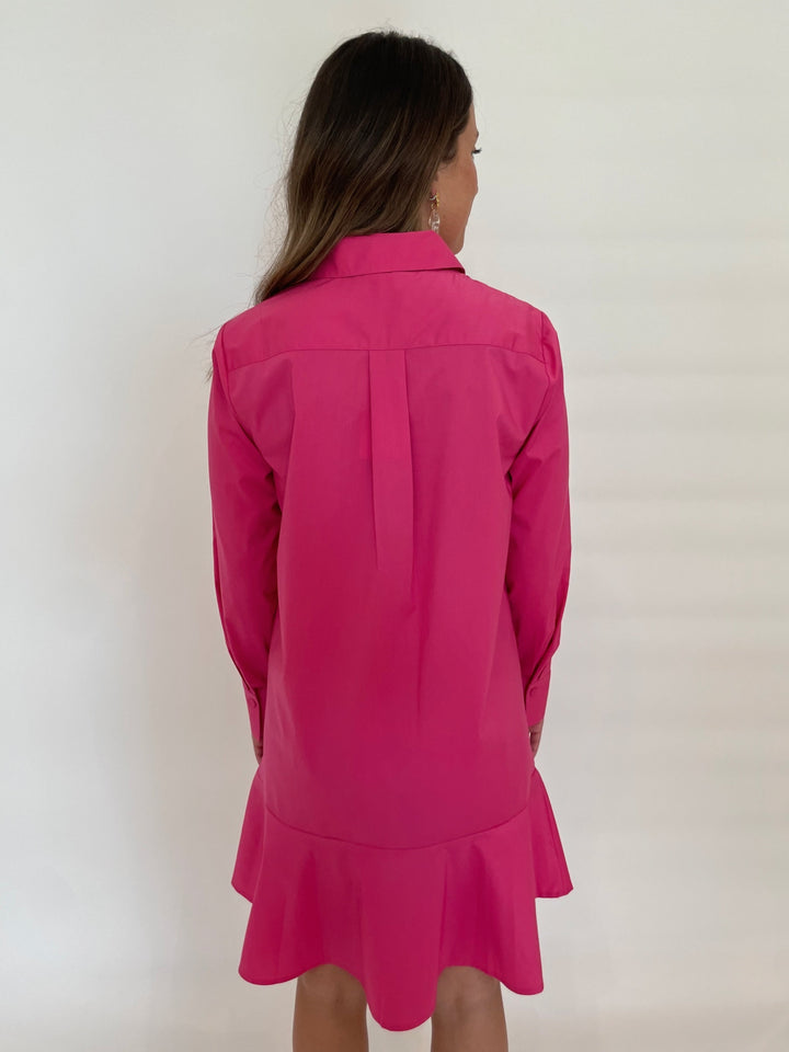 Hinson Wu Adeline Long Sleeve Dress in Hot Pink available at Barbara Katz