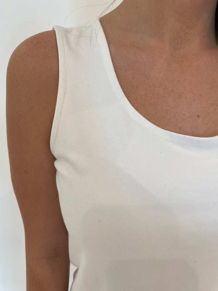 Hinson Wu Sleeveless Scoop Tank in White available at Barbara Katz