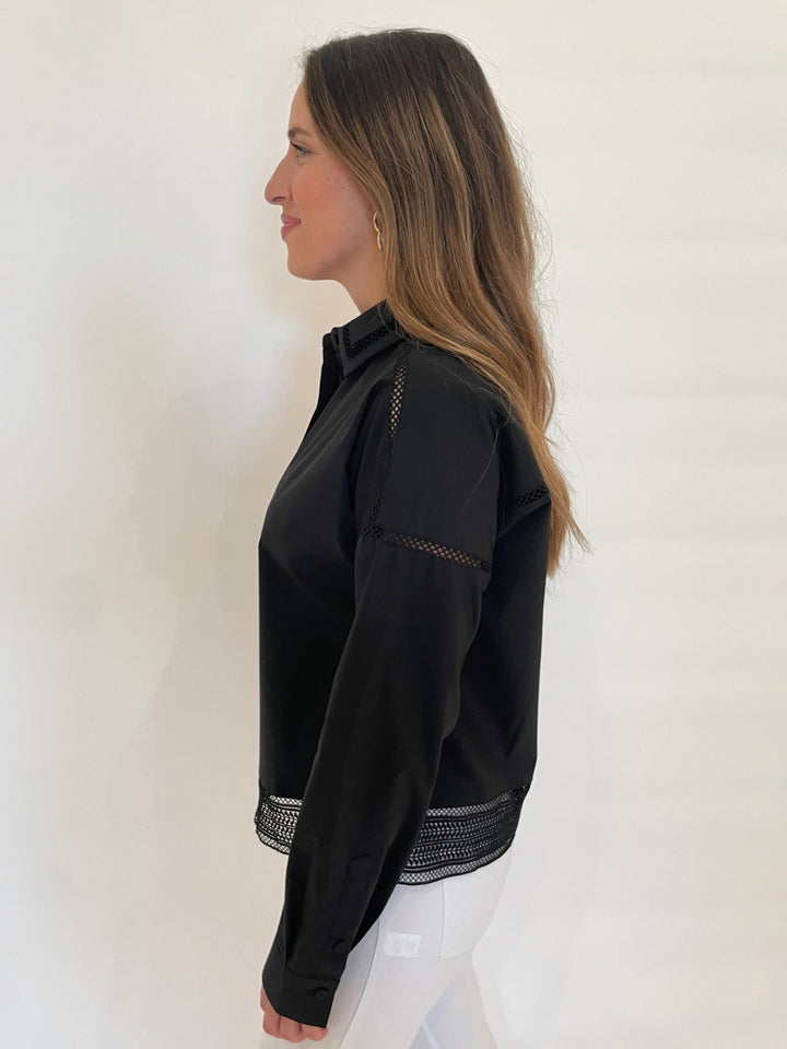 Hinson Wu Sophie Long Sleeve Shirt in Black available at Barbara Katz