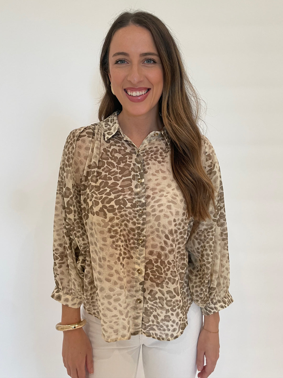 MOTHER The Breeze Top in Spot On Leopard Print available at Barbara Katz