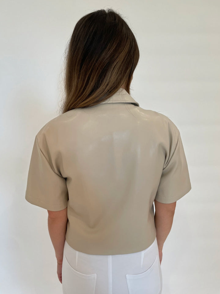 Simkhai Robinson Camp Shirt in Sand Multi available at Barbara Katz