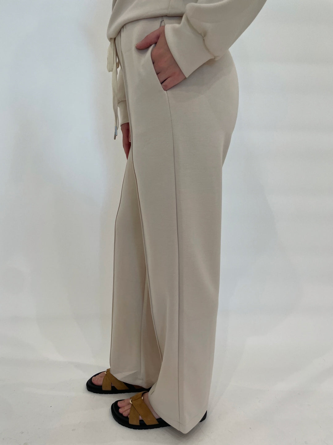 BK Drawstring Sweatpants in Beige available at Barbara Katz