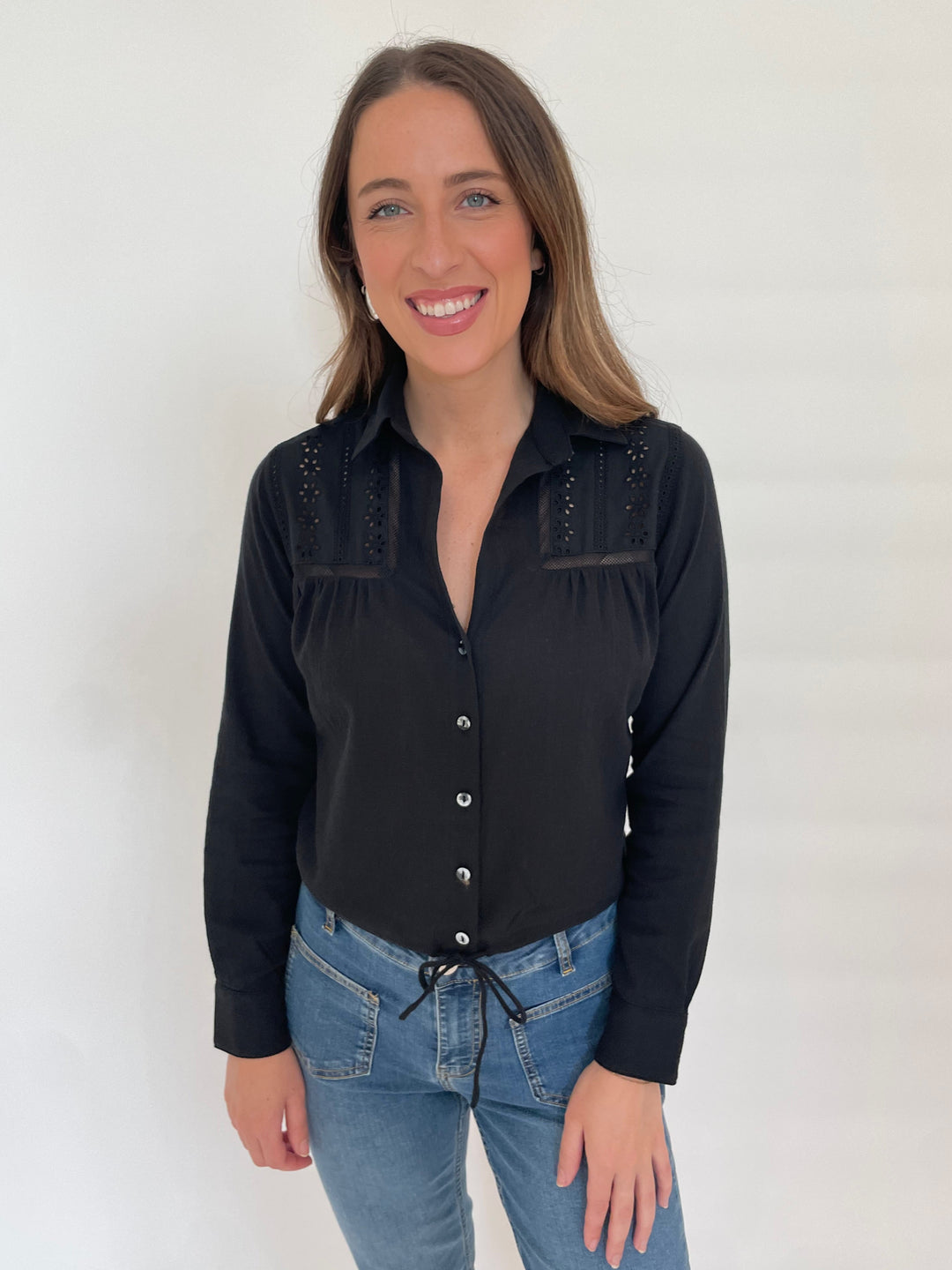 BK Dennis Shirt in Black available at Barbara Katz