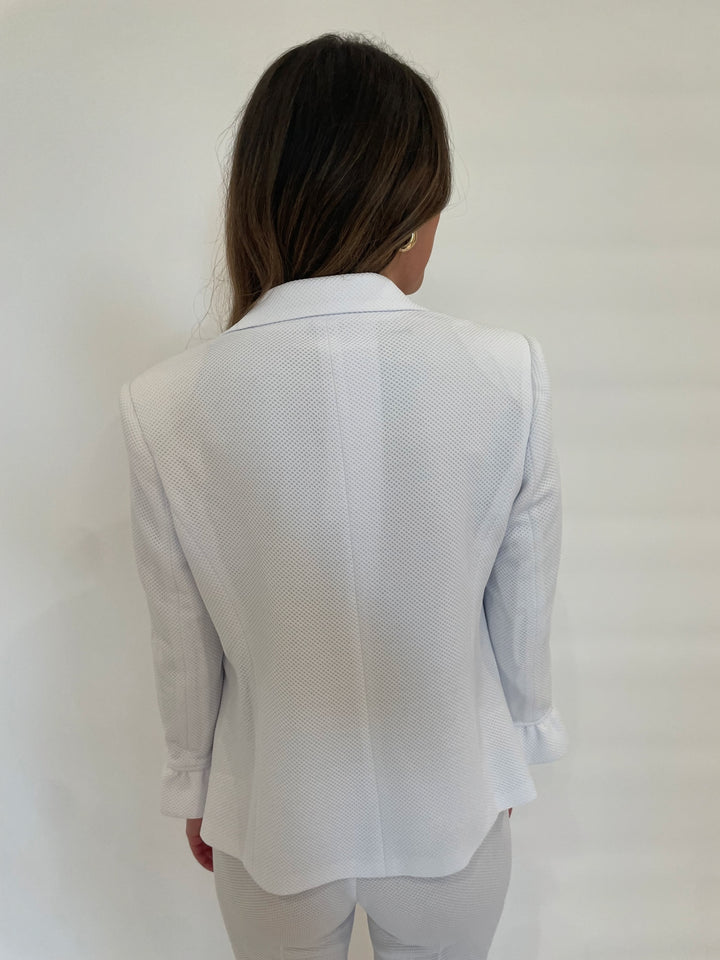 Peace of Cloth Gia Pique Jacket in White available at Barbara Katz