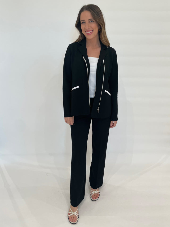 Peace of Cloth Haley Jacket in Black paired with Reese Pants in Black available at Barbara Katz