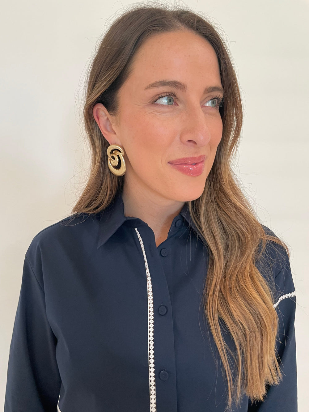 BK Jewelry Vivian Spiral Swirl Earrings in Vintage Gold available at Barbara Katz