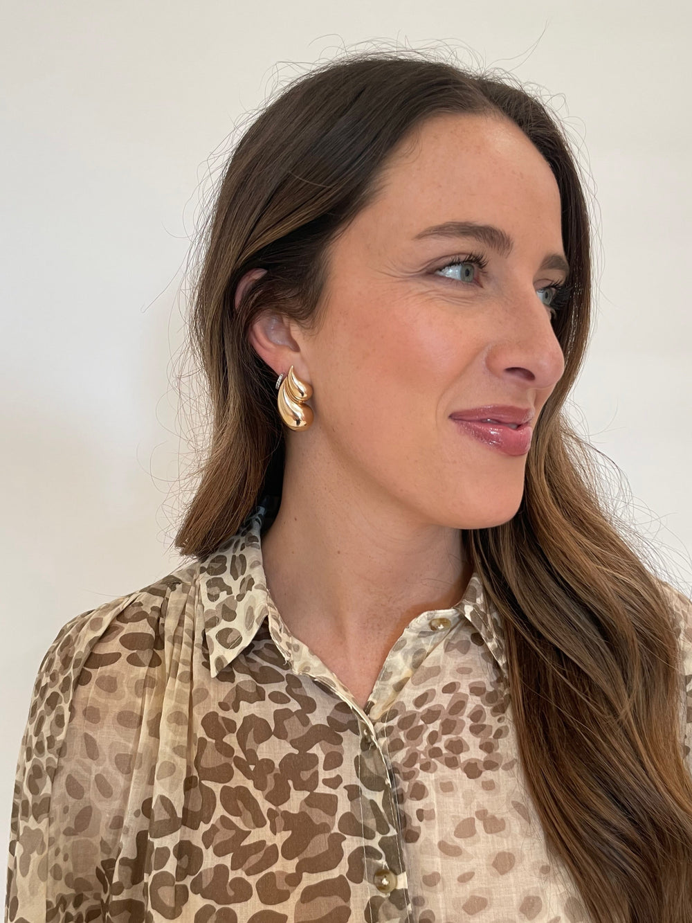 BK Jewelry Dory Double Teardrop Earrings in Gold available at Barbara Katz