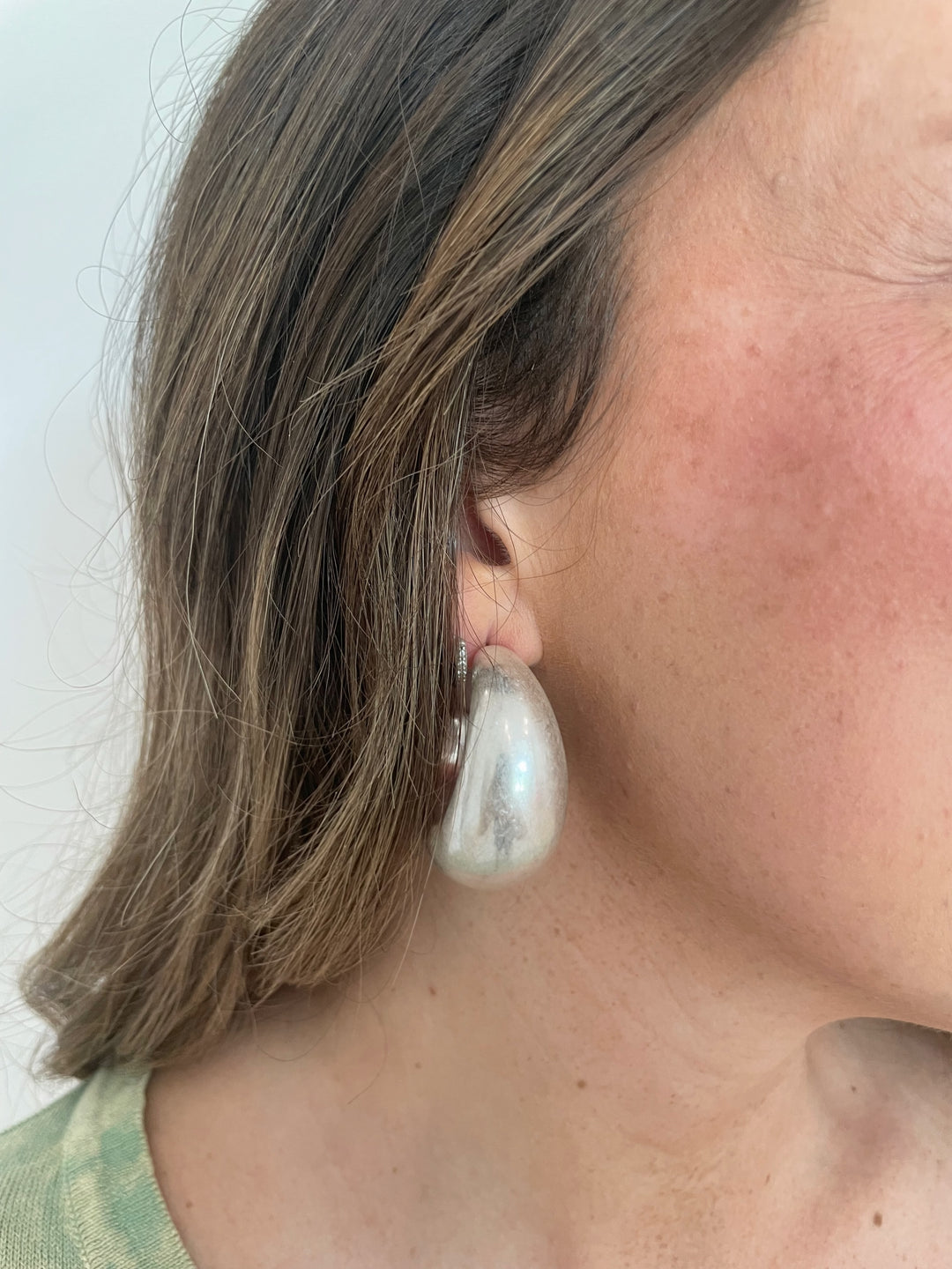 BK Jewelry Gracie Gradual Thick Hoop Earrings in Matte Silver available at Barbara Katz