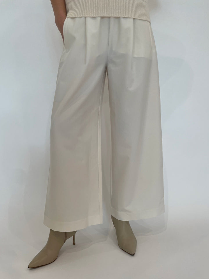 Wide Leg Pull-On Pants - Winter White