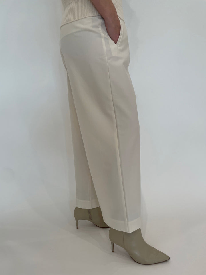 Lilla P. Wide Leg Pull-On Pants in Winter White available at Barbara Katz