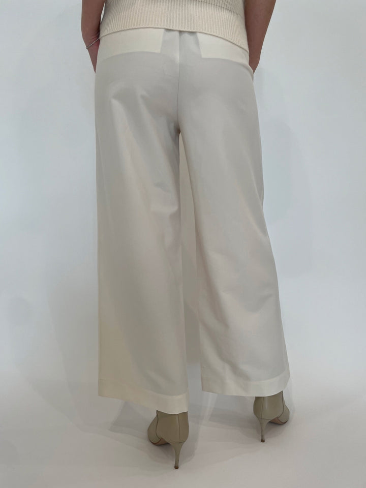 Lilla P. Wide Leg Pull-On Pants in Winter White available at Barbara Katz