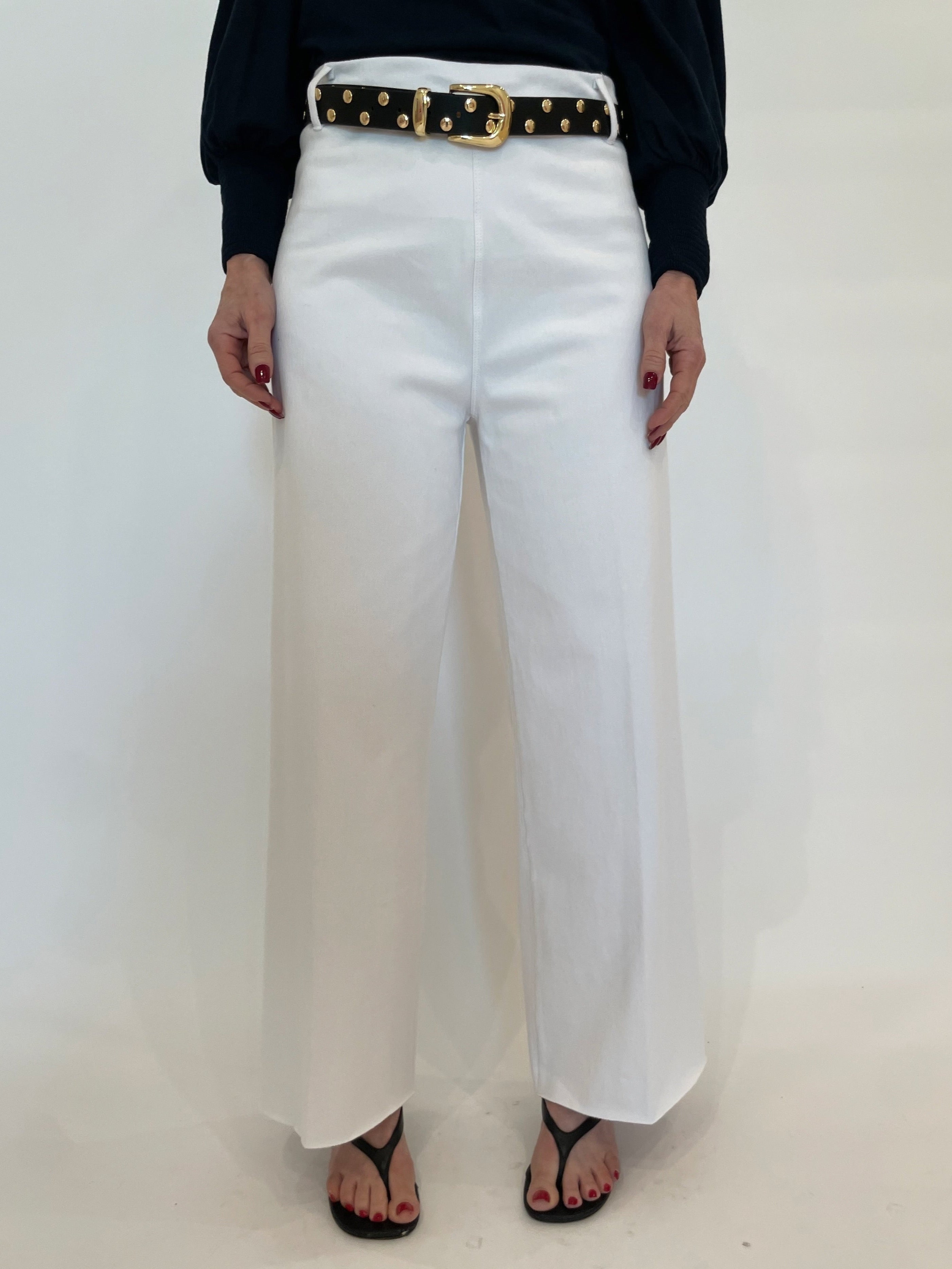 Lysse Erin Hi Waist Wide Leg Denim Pants - White – Barbara Katz