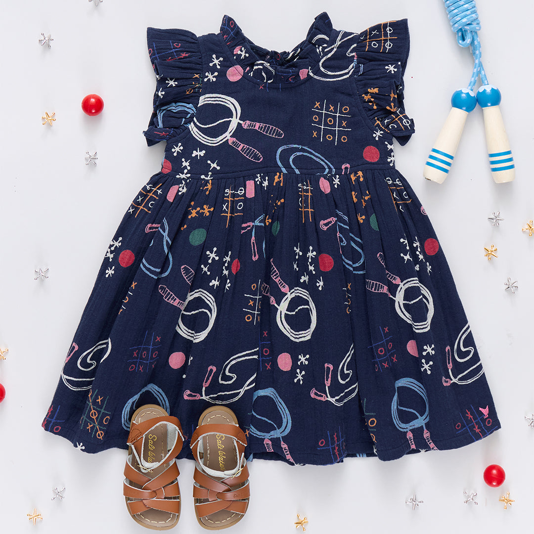 Pink Chicken Girls Jennifer Dress in Tic Tac Toe available at Barbara Katz
