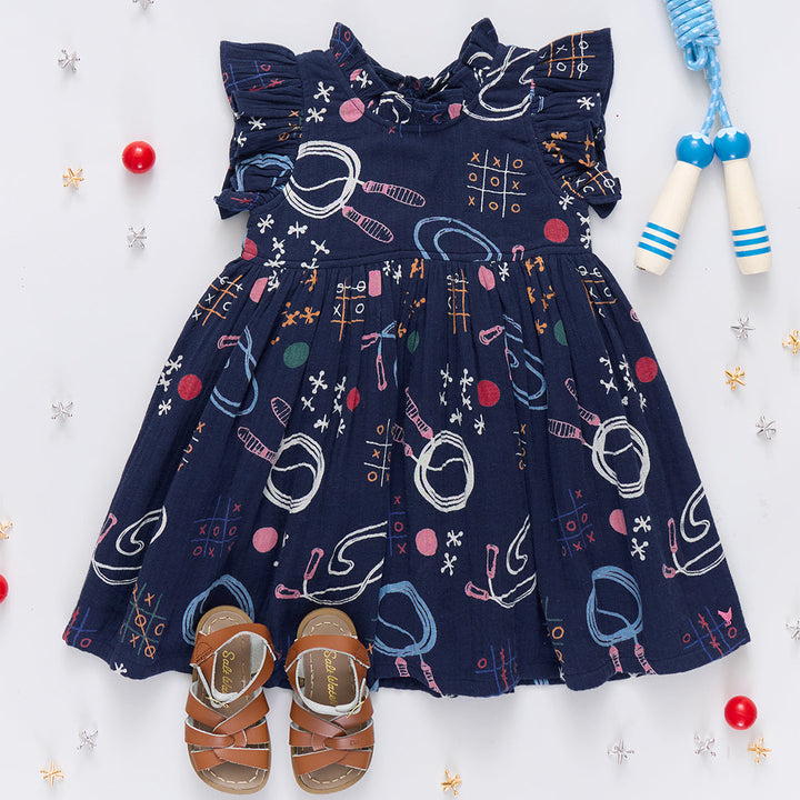 Pink Chicken Girls Jennifer Dress in Tic Tac Toe available at Barbara Katz