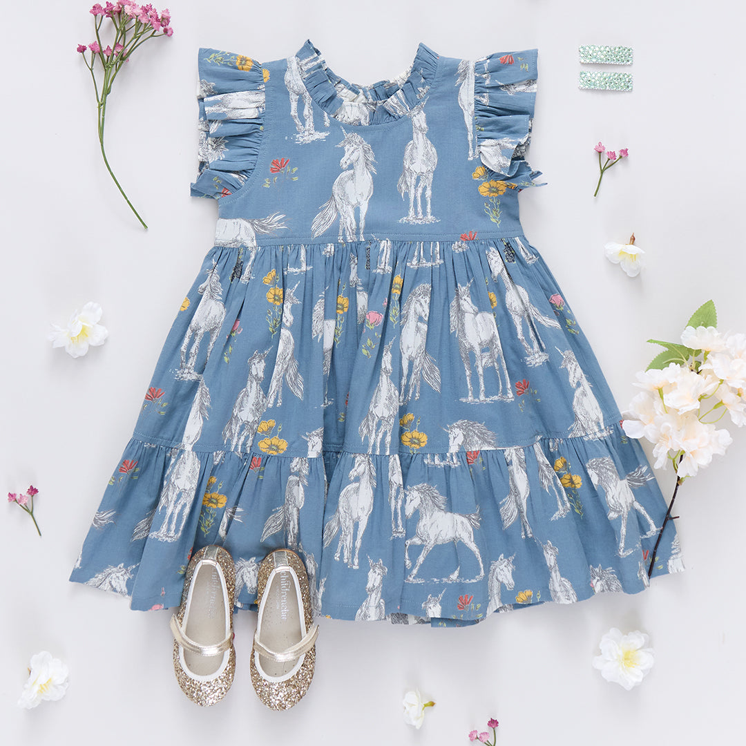 Pink Chicken Girls Jennifer Dress in Unicorn Field available at Barbara Katz