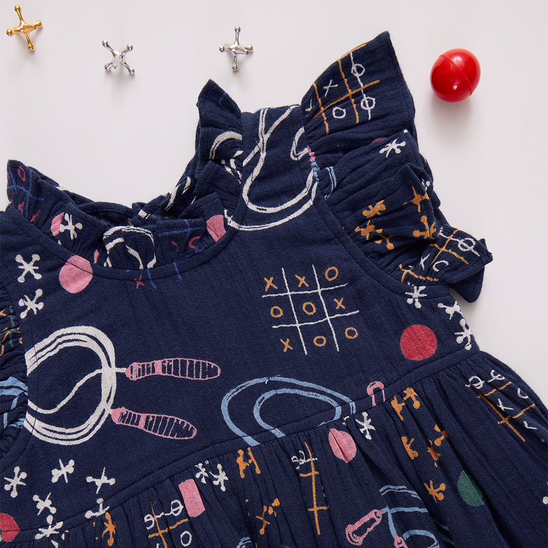 Pink Chicken Girls Jennifer Dress in Tic Tac Toe available at Barbara Katz