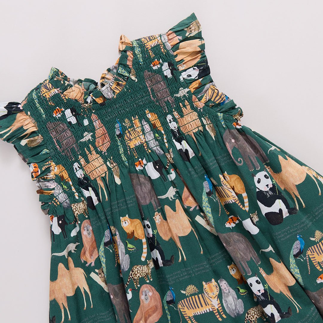 Pink Chicken Girls Stevie Dress in Animals of Asia Print available at Barbara Katz