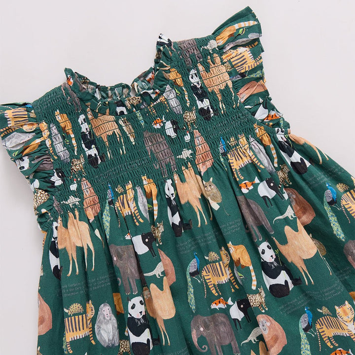 Pink Chicken Baby Girls Stevie Dress Set in Animals of Asia Print available at Barbara Katz