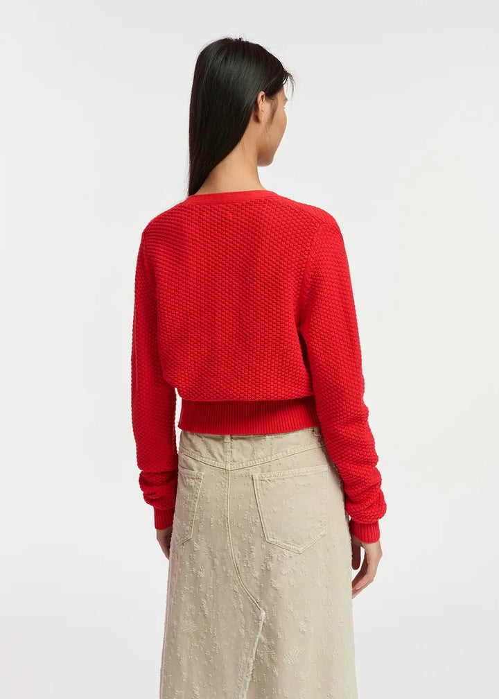 Farah Knitted Cardi - Cherry Red