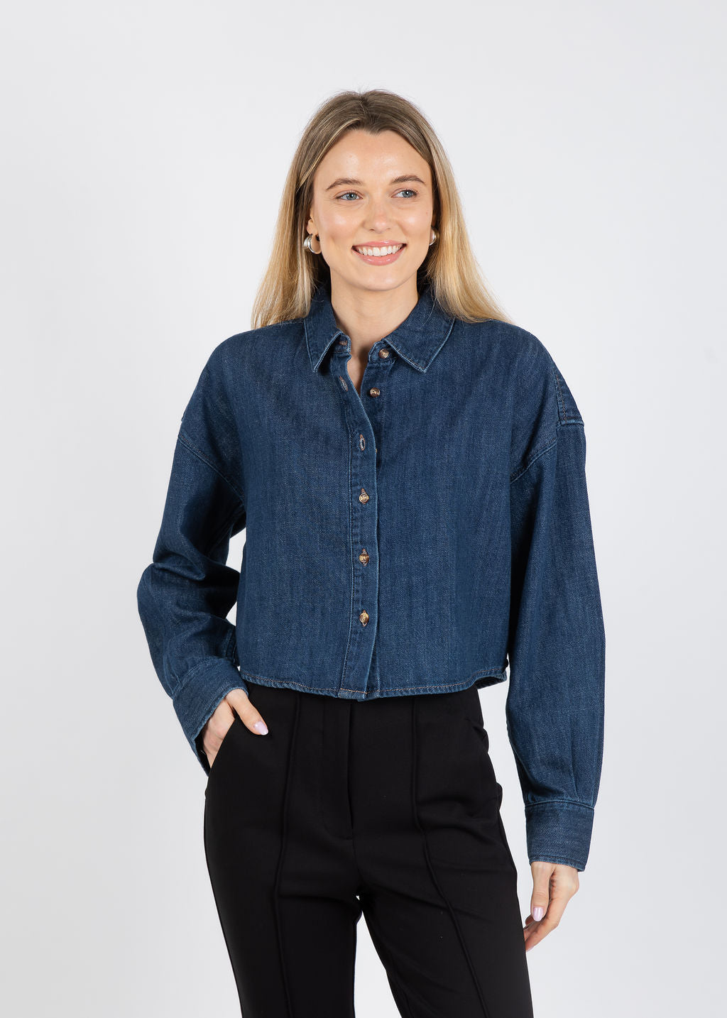 Favorite Daughter The Crop Ex-Boyfriend Shirt in Mesa available at Barbara Katz