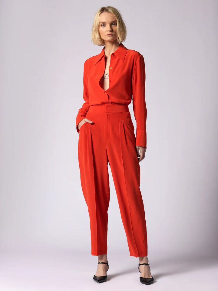 Equipment Silk Leona Shirt - Fiery Red