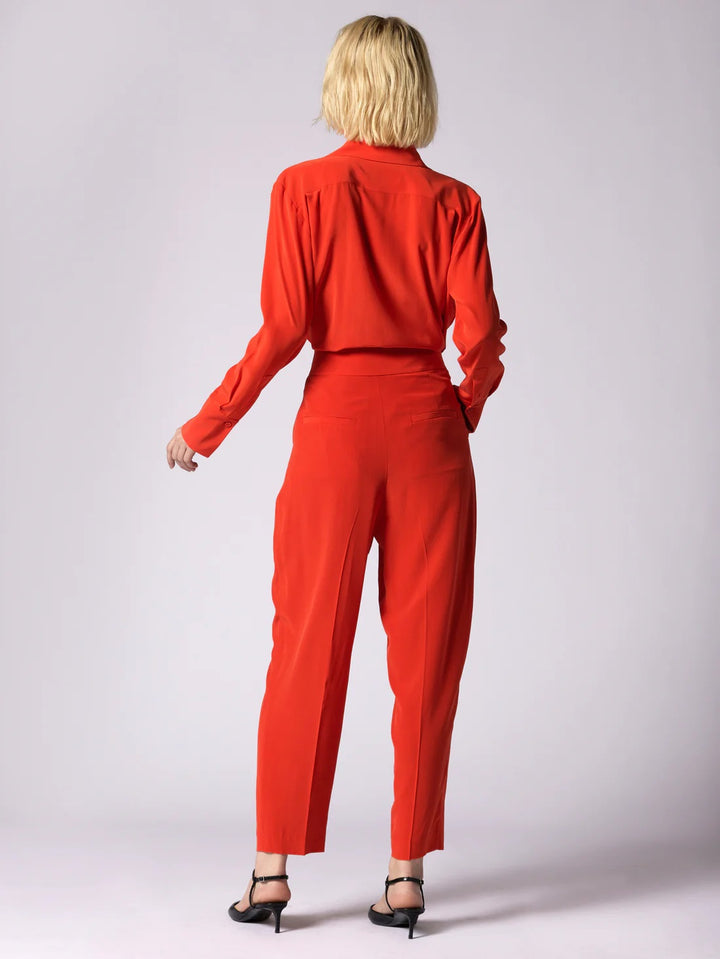 Equipment Silk Leona Shirt - Fiery Red