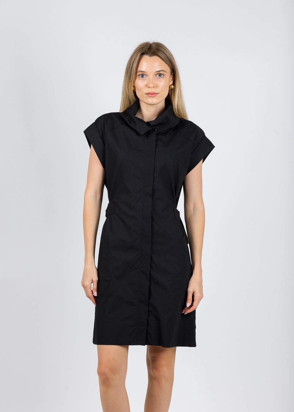 Finley Bari Dress Typewriter Cloth in Black available at Barbara Katz