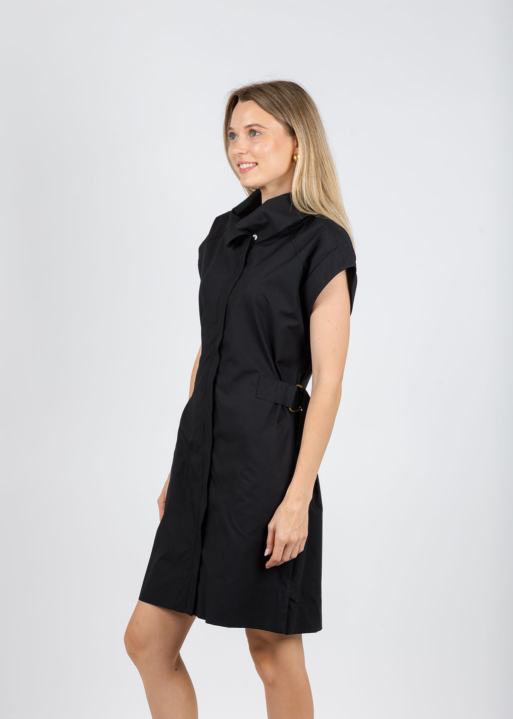 Finley Bari Dress Typewriter Cloth in Black available at Barbara Katz