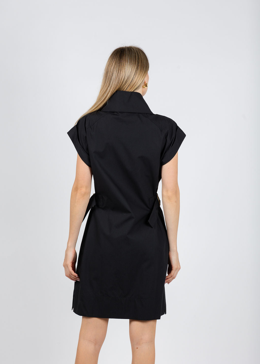 Finley Bari Dress Typewriter Cloth in Black available at Barbara Katz