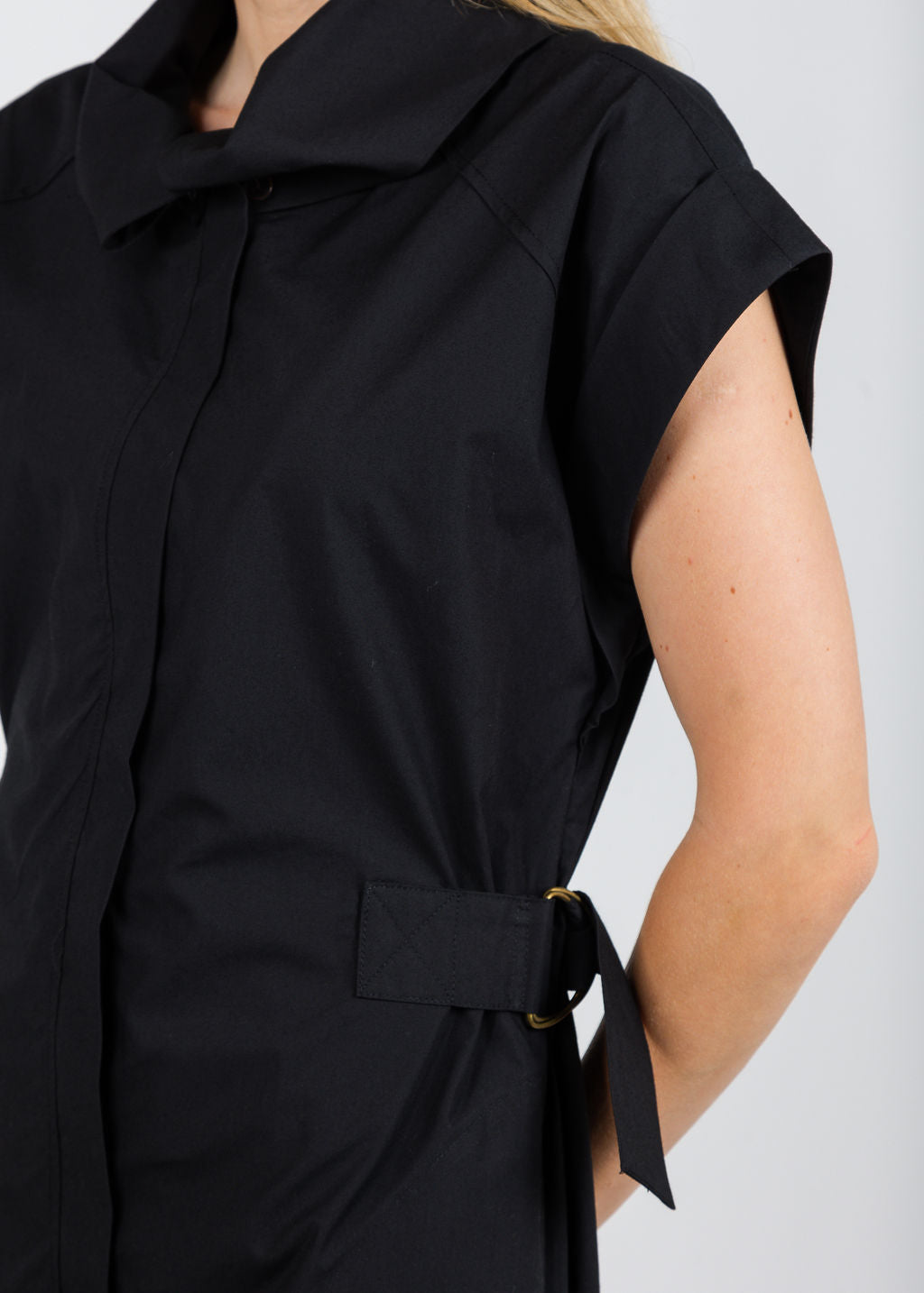 Finley Bari Dress Typewriter Cloth in Black available at Barbara Katz