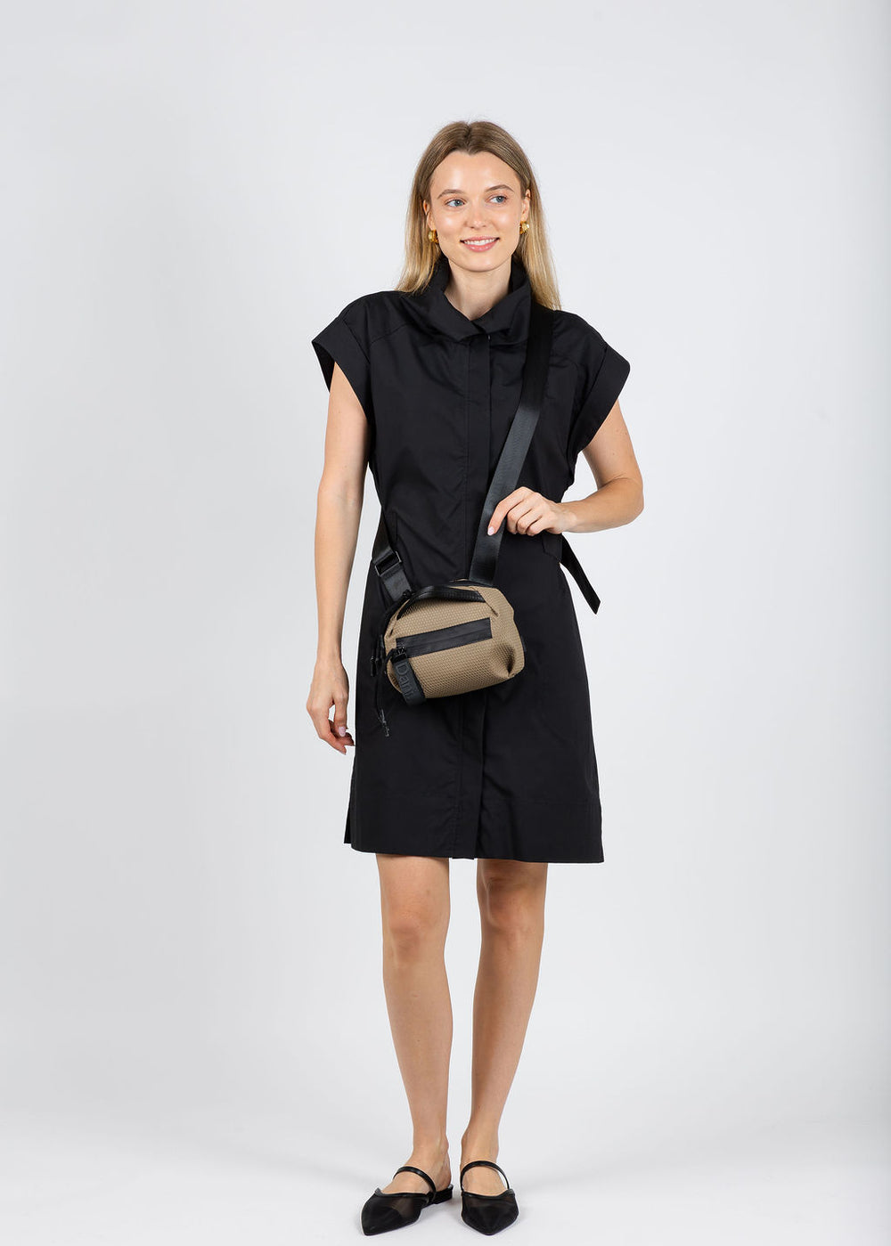 Finley Bari Dress Typewriter Cloth in Black available at Barbara Katz