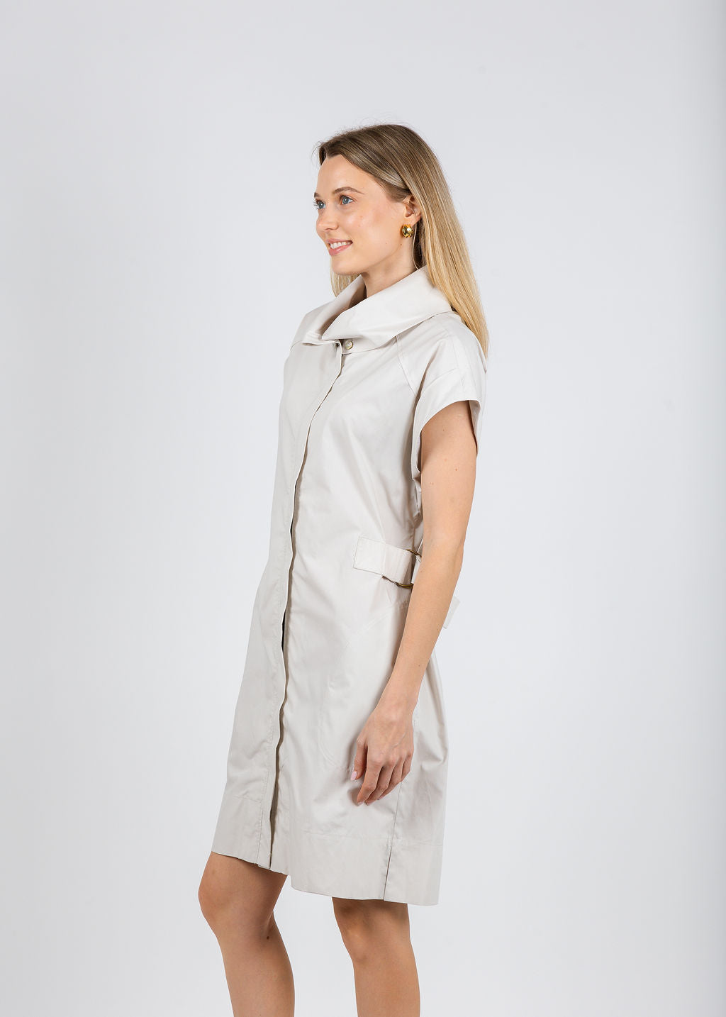 Finley Bari Dress Typewriter Cloth in Sand available at Barbara Katz