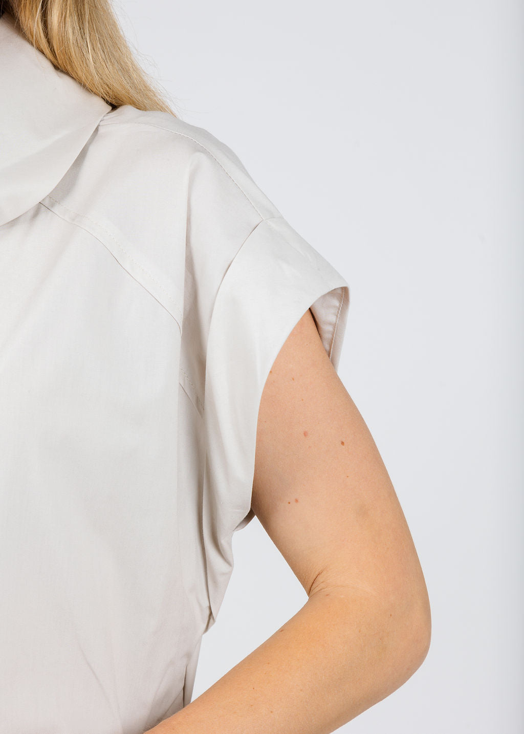 Finley Bari Dress Typewriter Cloth in Sand available at Barbara Katz