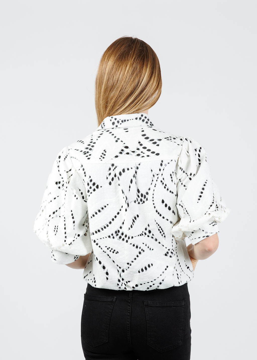 Finley Bomba Chunky Lace Shirt in Ivory available at Barbara Katz