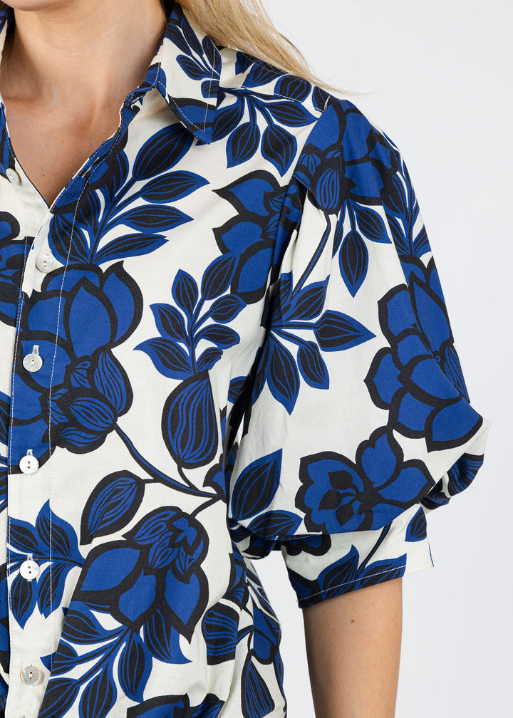 Finley Bomba Shirt in Navy Roses available at Barbara Katz