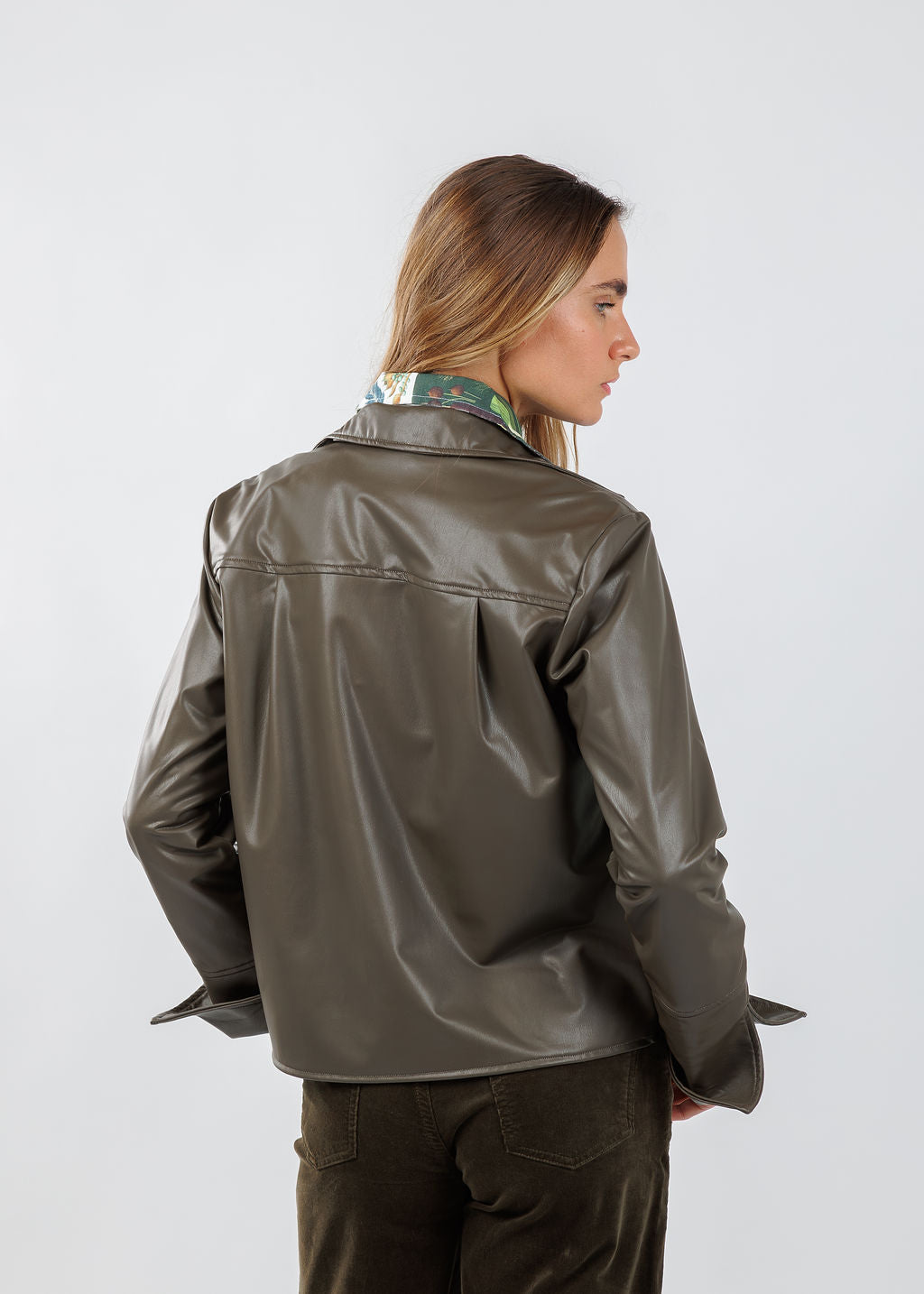 Finley Campbell Zipper Vegan Jacket in Mousse available at Barbara Katz