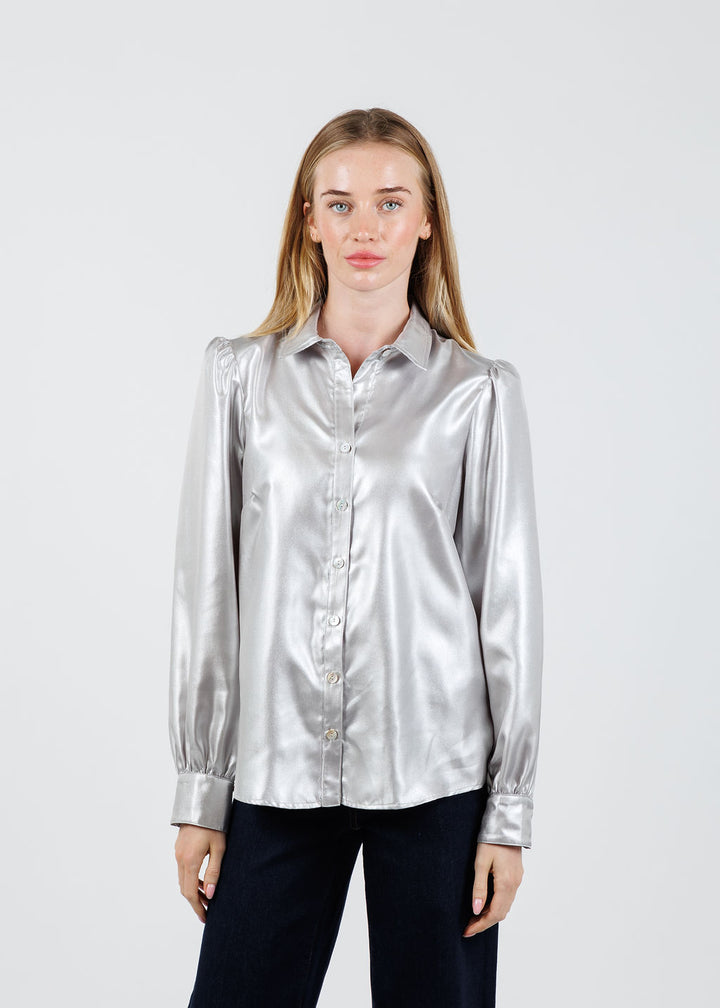 Finley Collette Shirt in Silver available at Barbara Katz