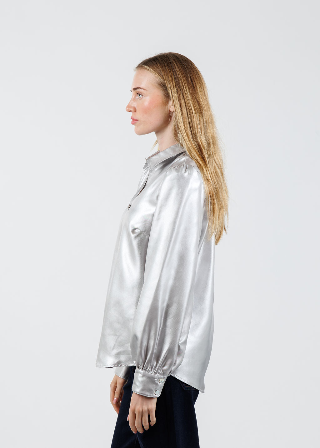 Finley Collette Shirt in Silver available at Barbara Katz