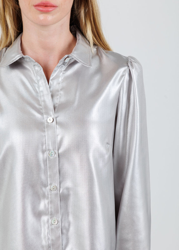 Finley Collette Shirt in Silver available at Barbara Katz