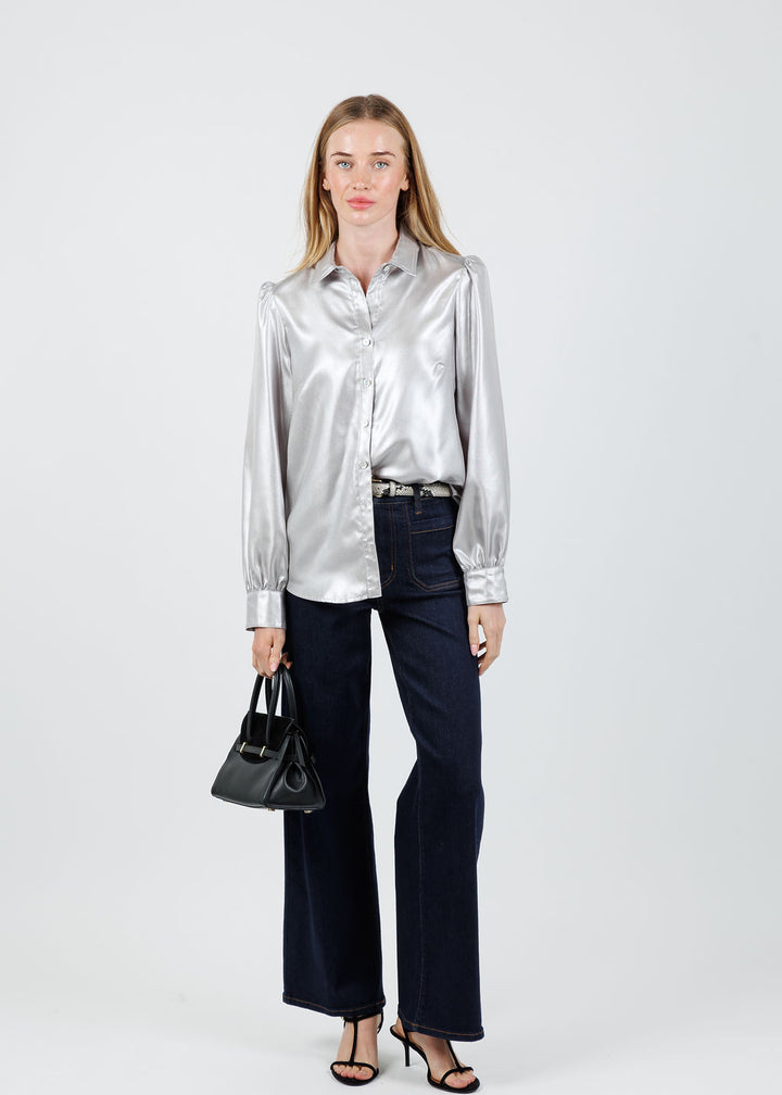 Finley Collette Shirt in Silver available at Barbara Katz
